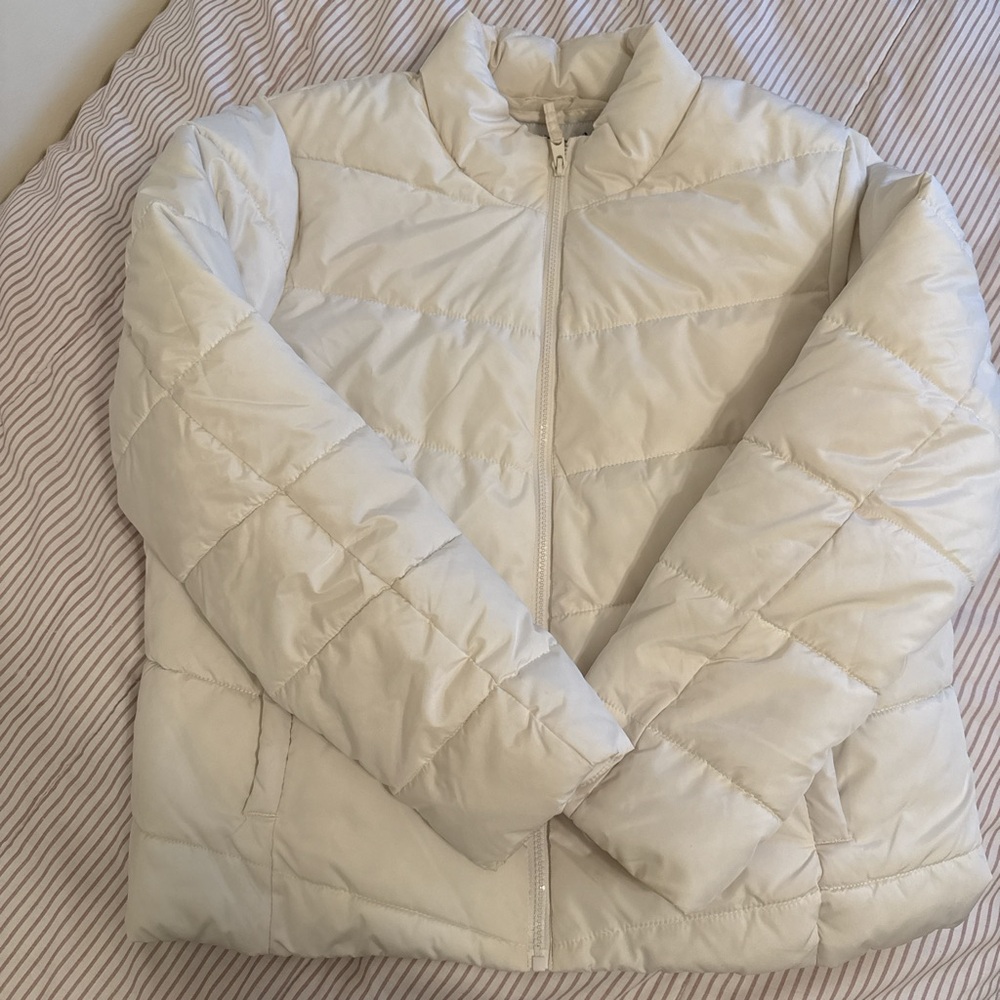 Cole Haan Cream Quilted Puffer Jacket